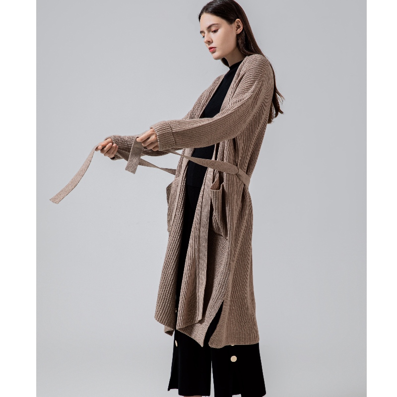 Cardigan65002#de lana australiana suelta, elegante y casual