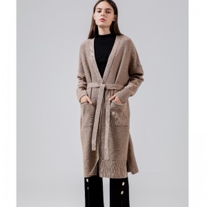 Cardigan65005#de lana australiana suelta, elegante y casual