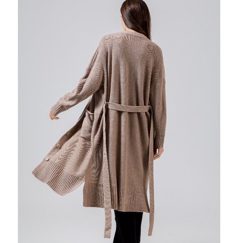 Cardigan65005#de lana australiana suelta, elegante y casual