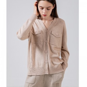 Tendencia de moda simple Leisure Joker Foundation Cardigan Knit Single Top 68056#